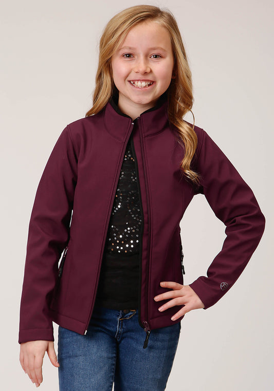 Girls  Wine Softshell Tech Jacket