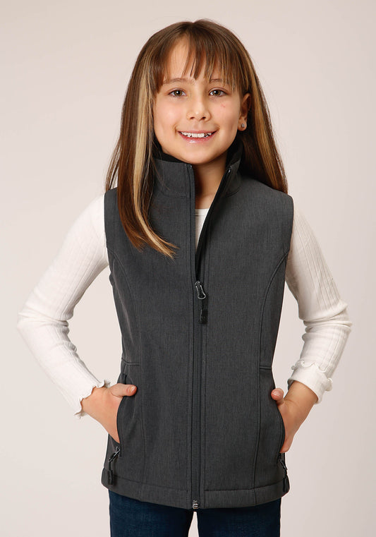 Girls  Heather Grey Soft Shell Tech Vest