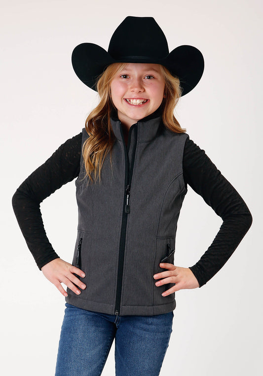 Girls  Heather Grey Softshell Tech Vest