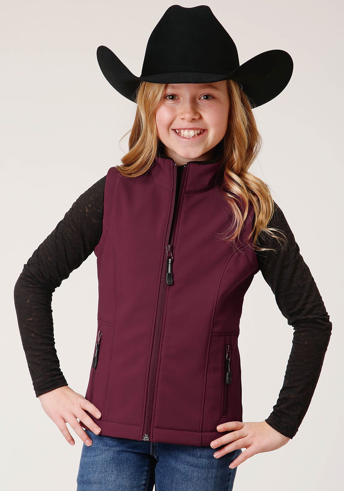 Girls  Wine Softshell Tech Vest