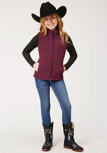 Girls  Wine Softshell Tech Vest