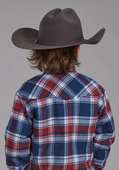 Boys Sherpa Lined Flannel Shirt Snap Jacket