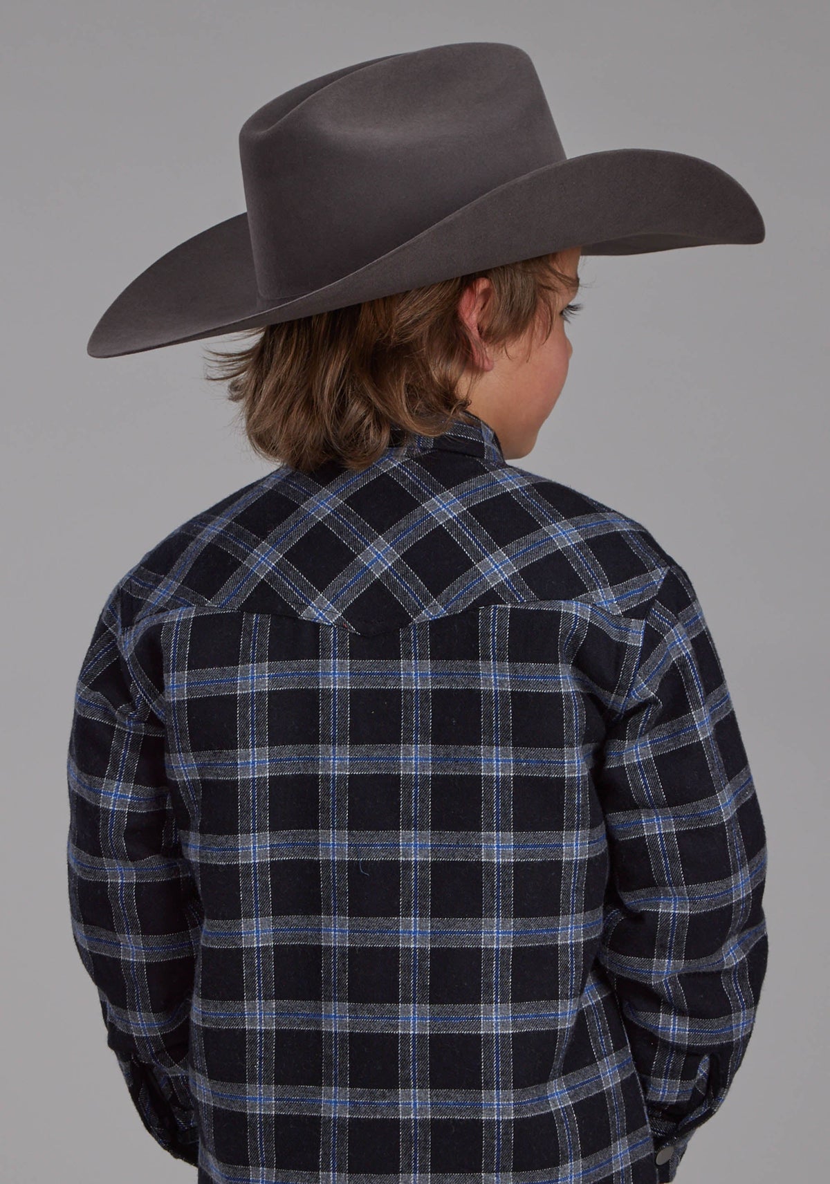 Boys Sherpa Lined Flannel Shirt Snap Jacket
