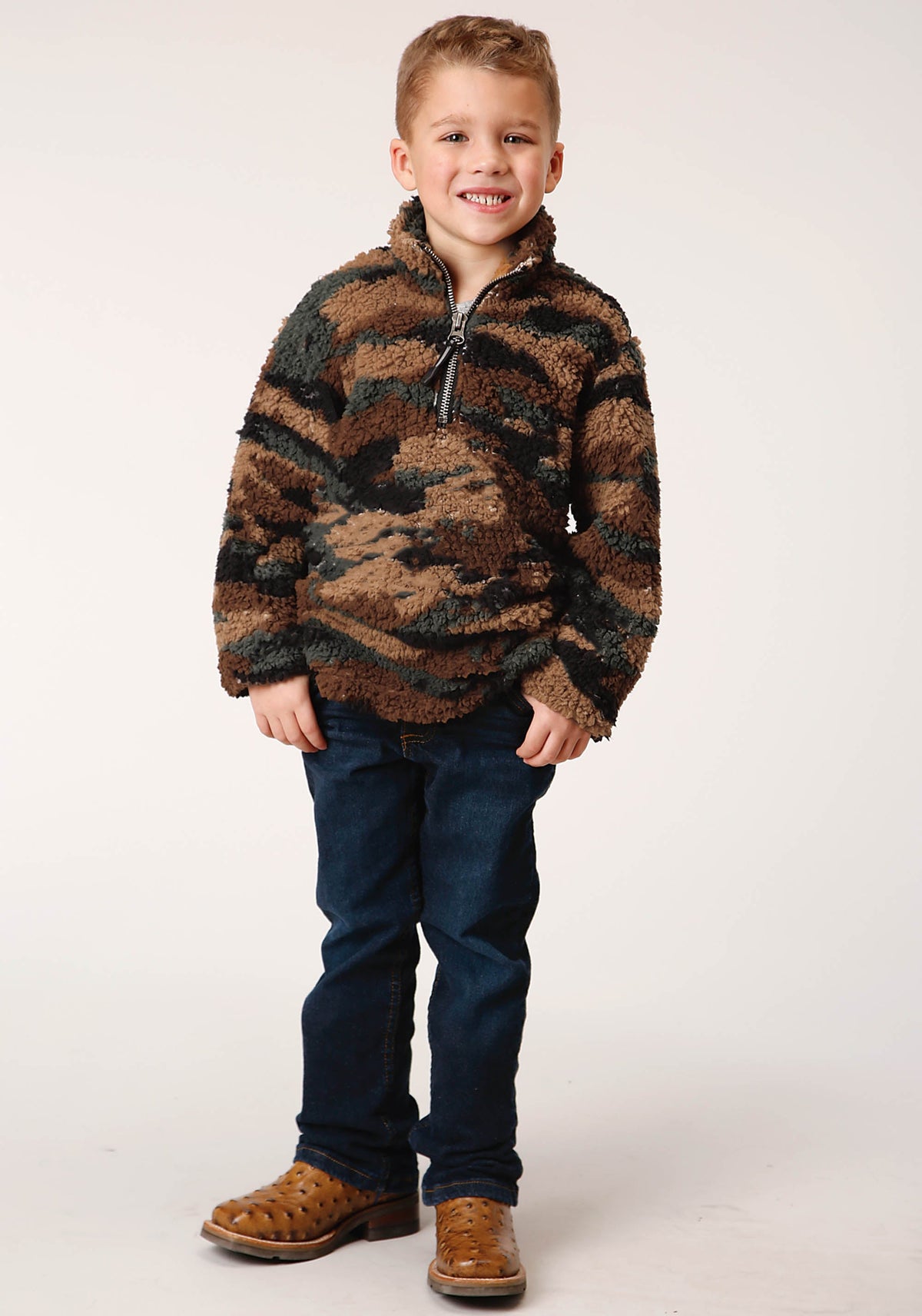 Boys Polar Fleece  Camo Print Pullover