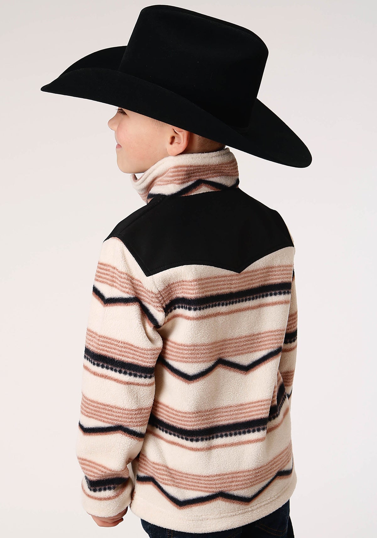 Boys Polar Fleece  Horizontal Aztec Print Pullover