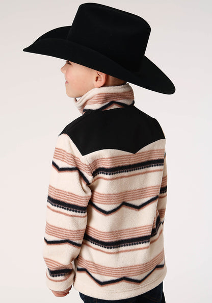 Boys Polar Fleece  Horizontal Aztec Print Pullover