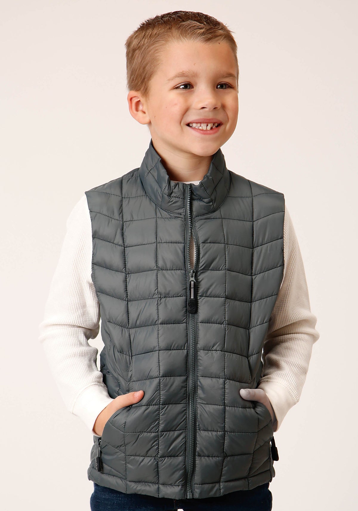Boys  Silver Sage Nylon Parachute Down Vest