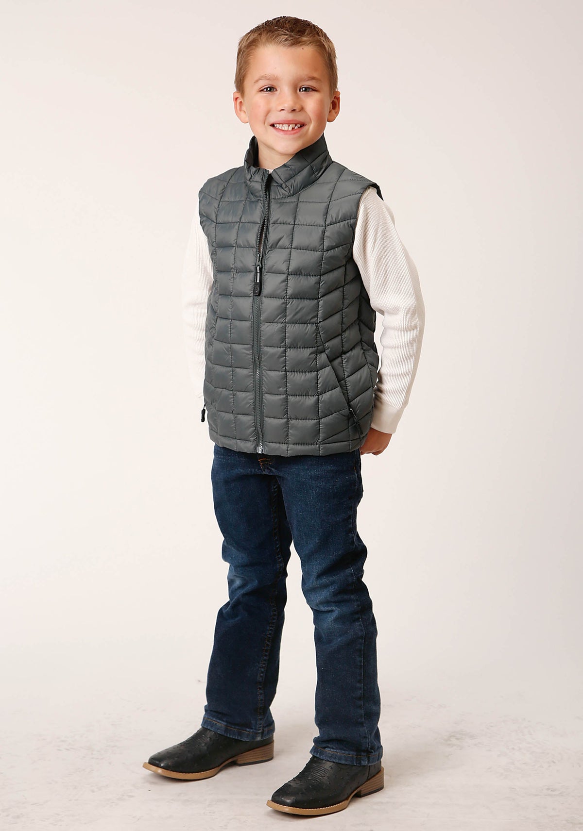 Boys  Silver Sage Nylon Parachute Down Vest