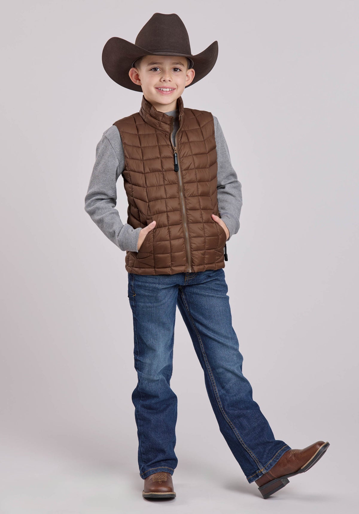 Boys Vest Zipper Nylon Parachute Western Vest