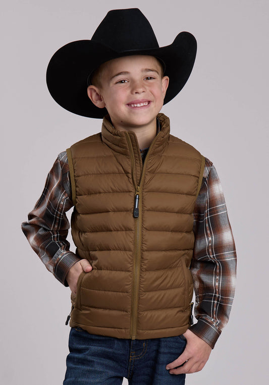 Boys Roper Crushable Down Filled Western Vest