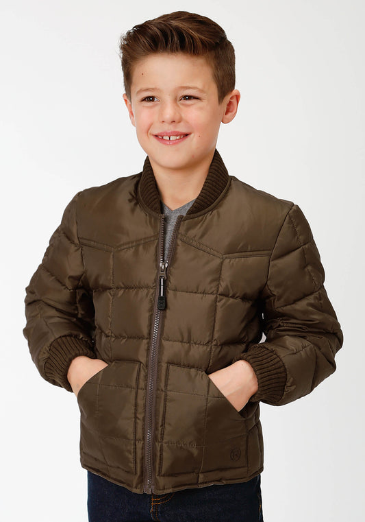 Boys Brown Poly-filled Jacket