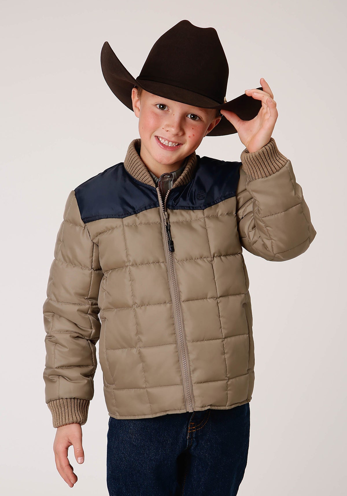 Boys  Quilted Poly With Poly Fill Jacket Poly Filled Western Jacket