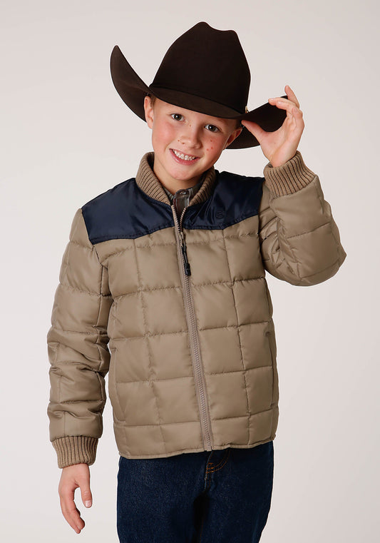 Boys  Quilted Poly With Poly Fill Jacket Poly Filled Western Jacket