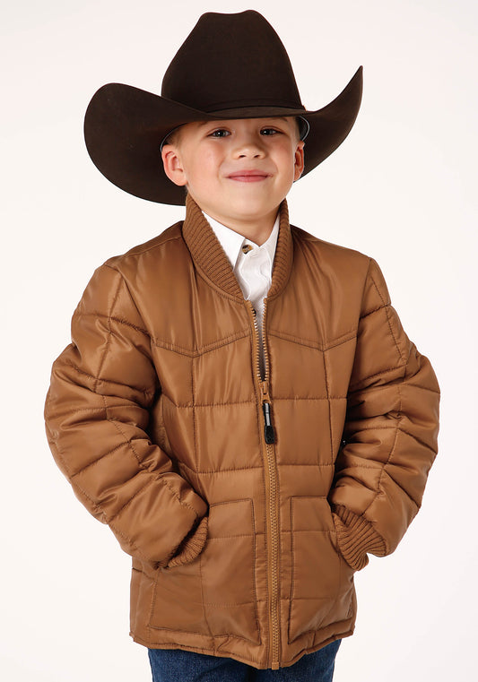 Boys  Caramel Boy's Outerwear Poly Filled Western Jacket