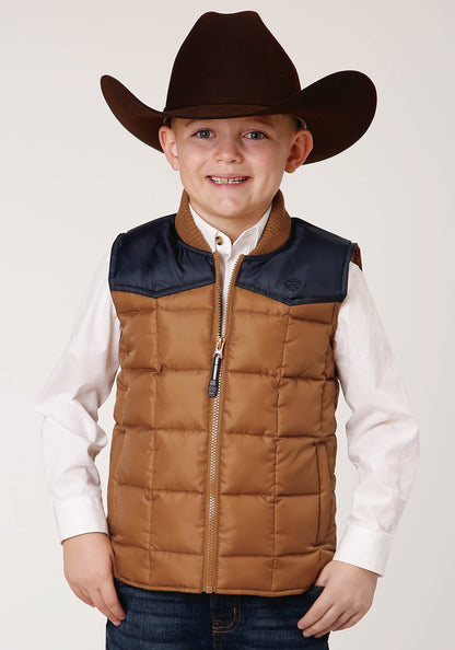 Boys  Quilted Polyfilled Vest Poly Filled Western Vest
