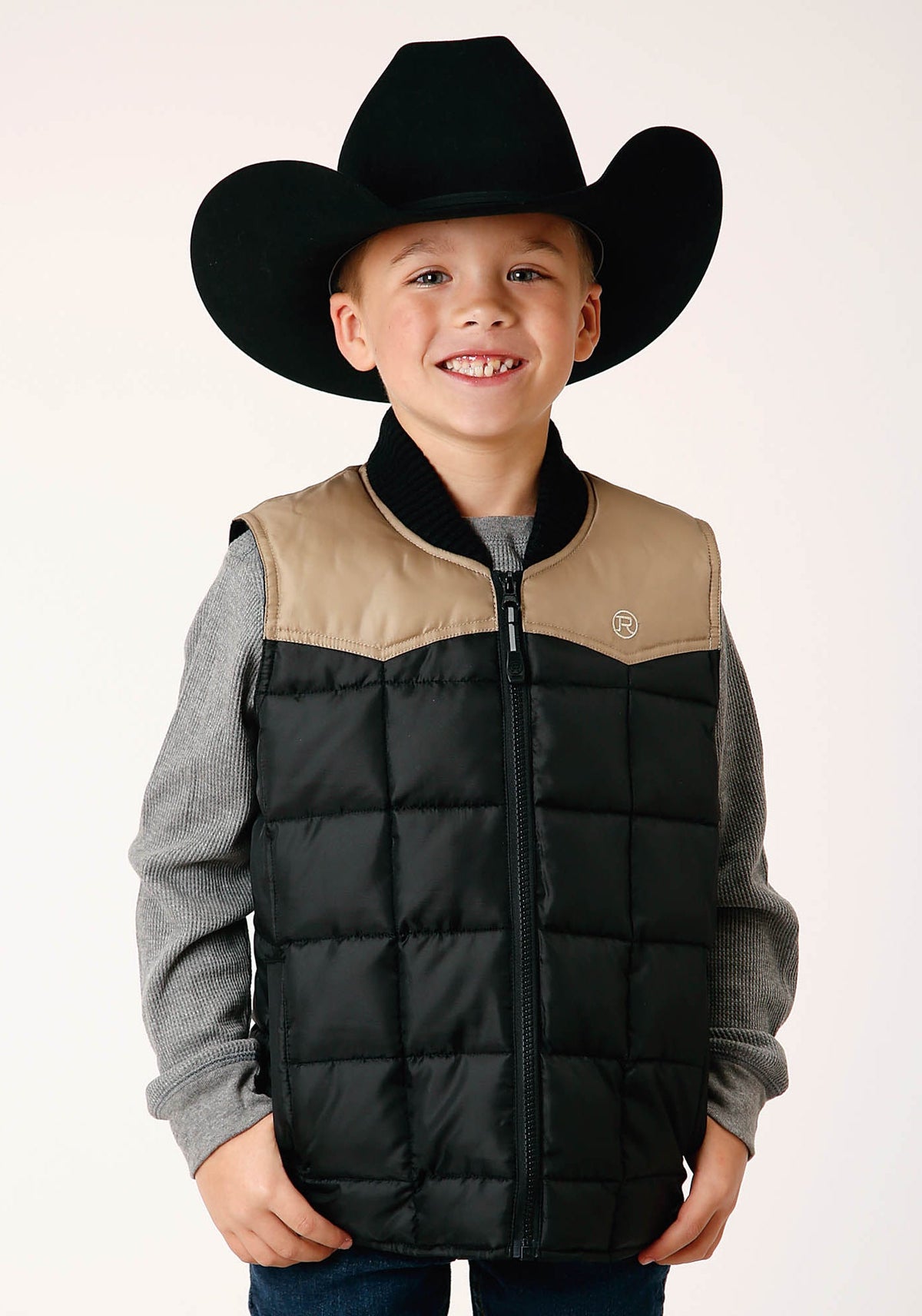 Boys  Quilted Polyfilled Vest Poly Filled Western Vest