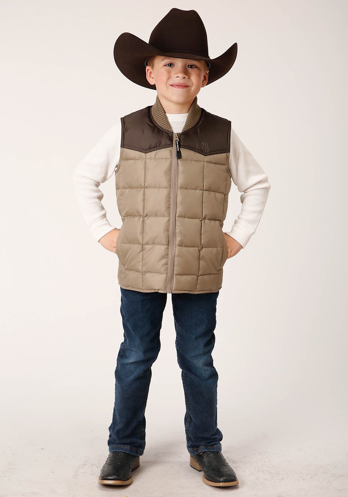 Boys  Quilted Polyfilled Vest Poly Filled Western Vest