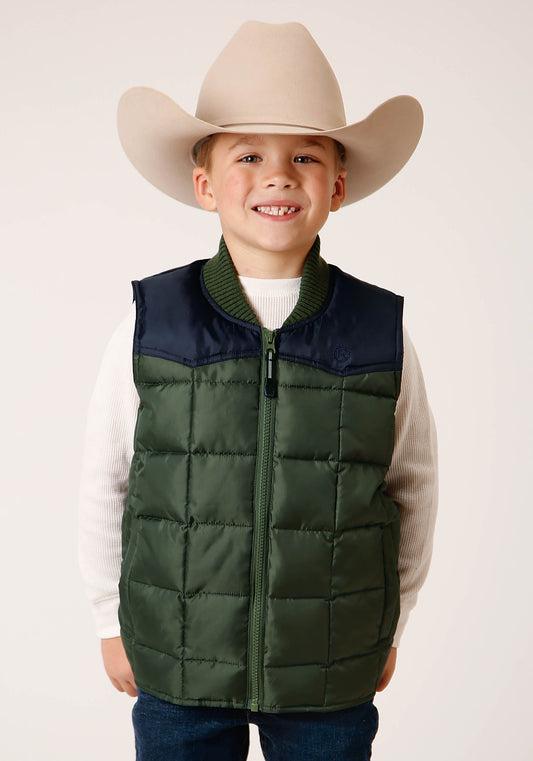 Boys  Quilted Polyfilled Vest Poly Filled Western Vest