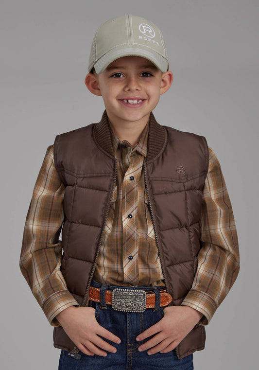 Boys Chocolate Zipper Vest