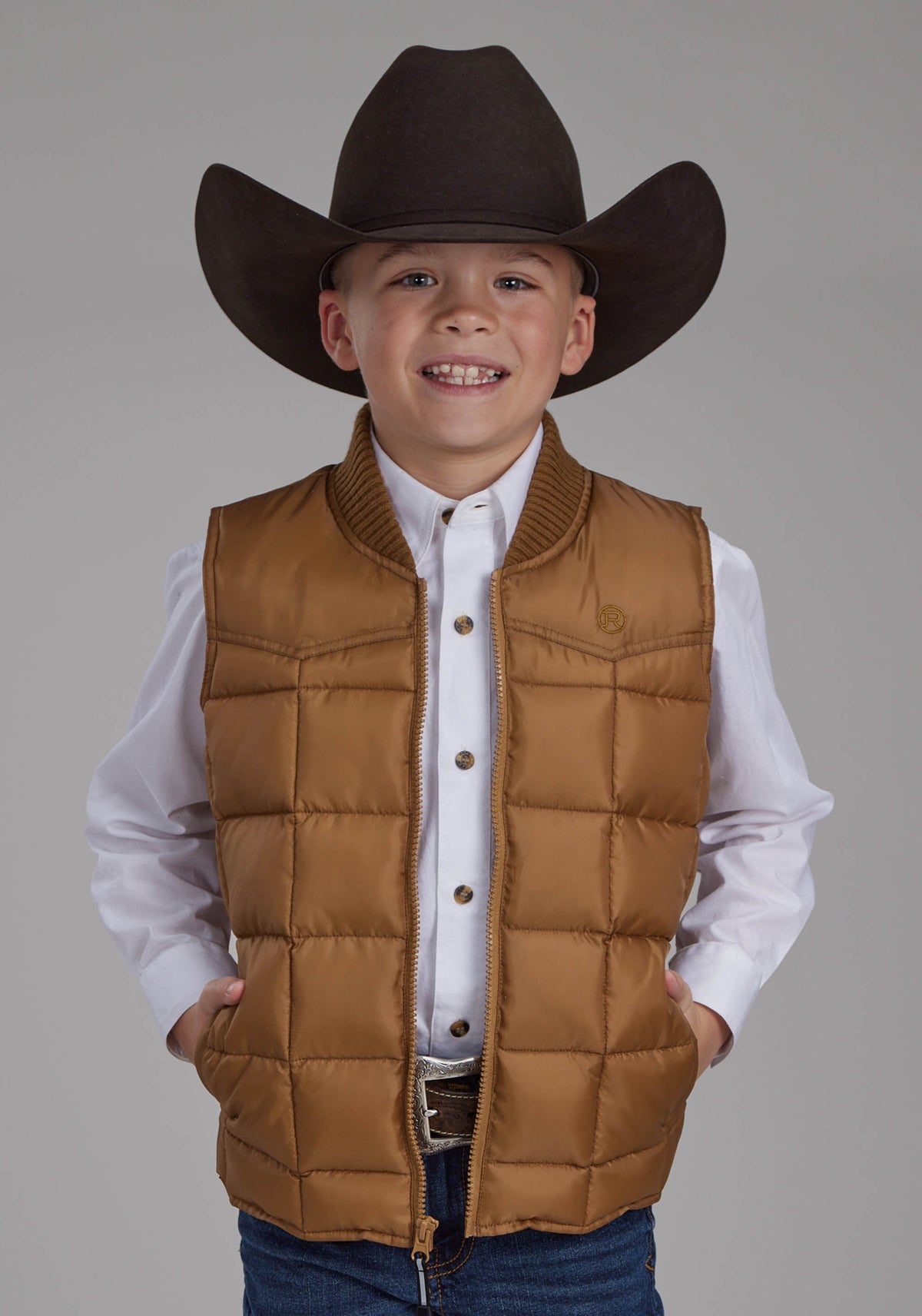 Boys Carmel Zipper Vest