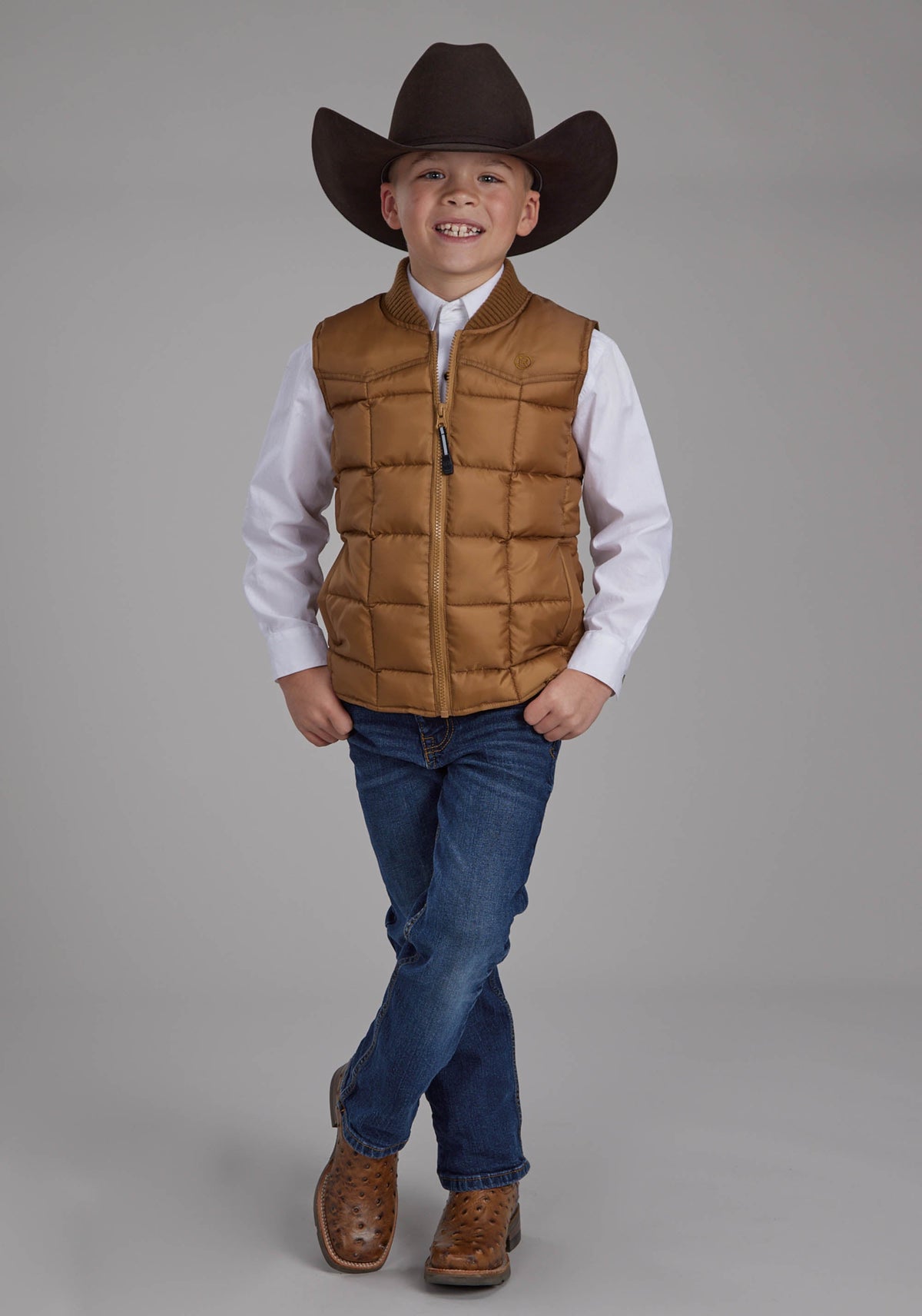 Boys Carmel Zipper Vest
