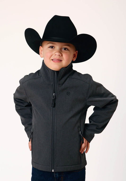 Boys  Heather Grey Soft Shell Tech Jacket