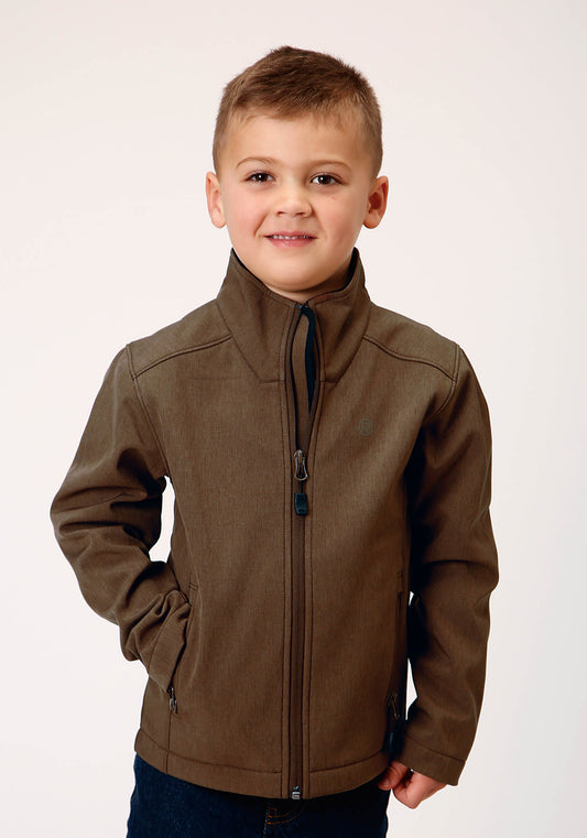 Boys  Heather Mocha Soft Shell Tech Jacket