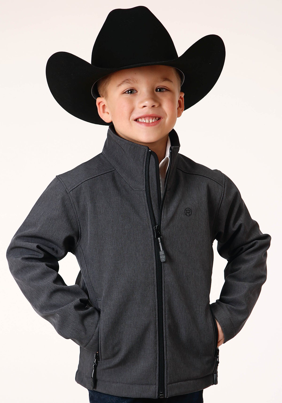Boys  Heather Grey Soft Shell Tech Jacket