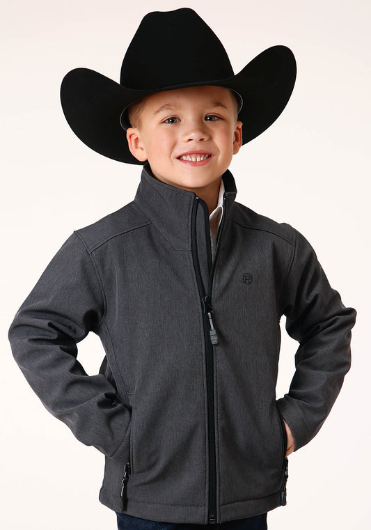 Boys  Heather Grey Soft Shell Tech Jacket