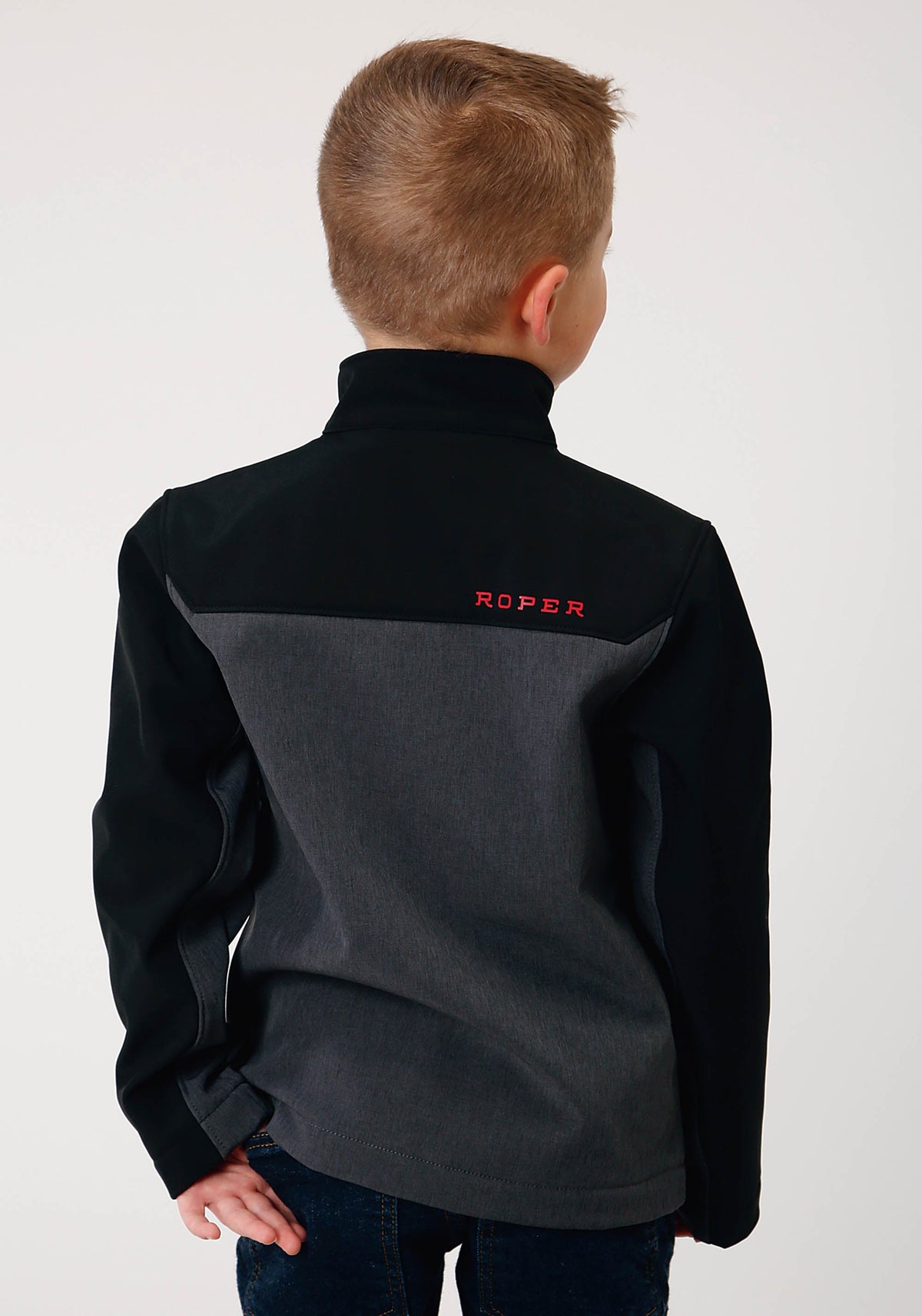 Boys  Grey Softshell Combo  Tech Jacket