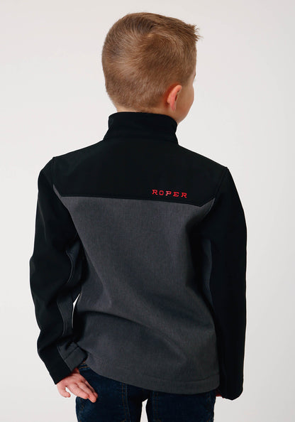 Boys  Grey Softshell Combo  Tech Jacket