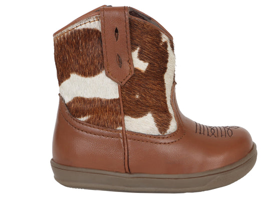 Infant Boys Brown Leather Vamp Cow Hair Shaft