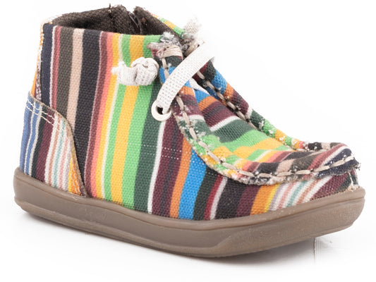 Infant Girls Blue Serape Printed Upper