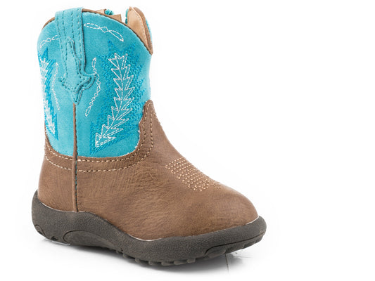 Infant Boys Tan Vamp With Turquoise Shaft