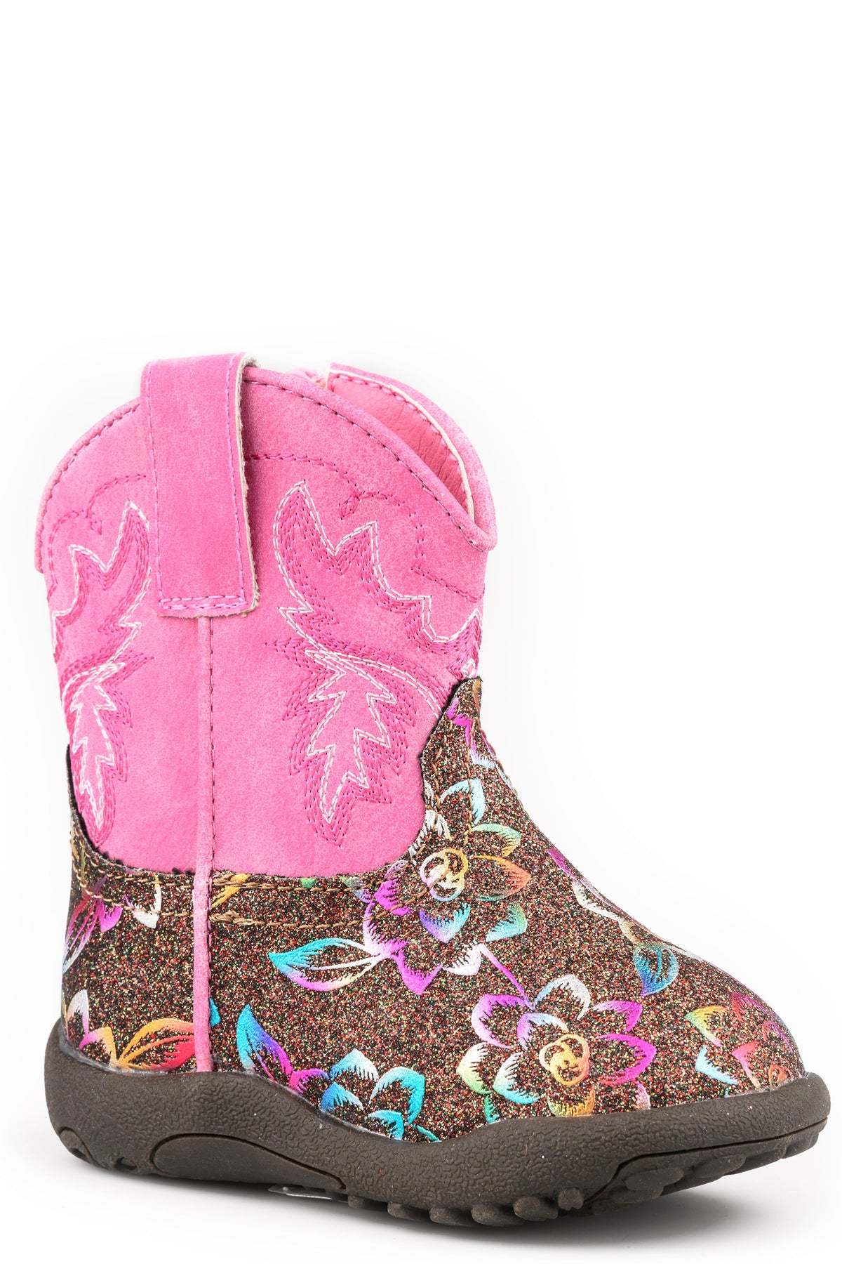 Infants Girls Roper Western Stitch Glitter Rose Cowbabies