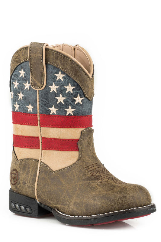Boys Toddler Patriotic Stars And Stripes Lightup Heel