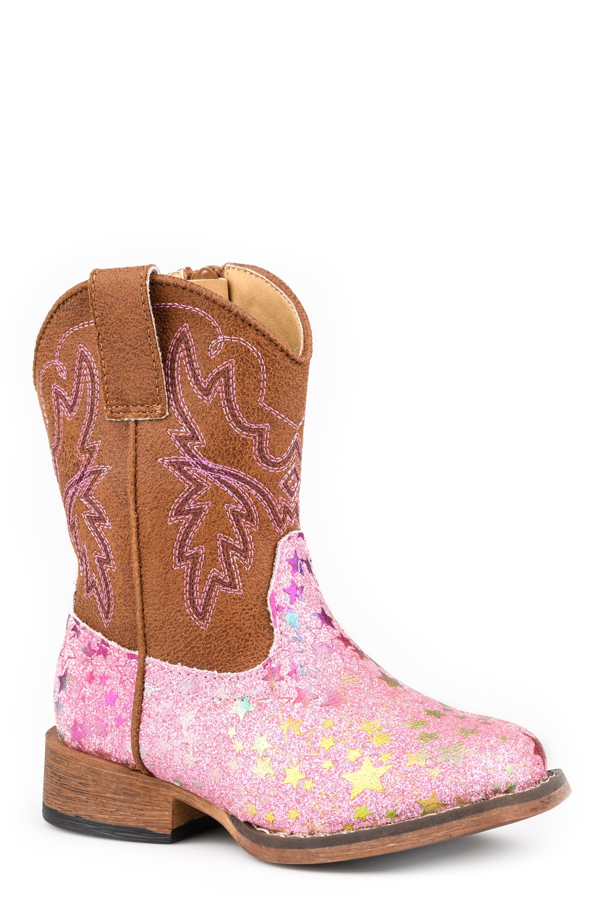 Toddlers Girls Roper Western Stitch Glitter Stars Boots