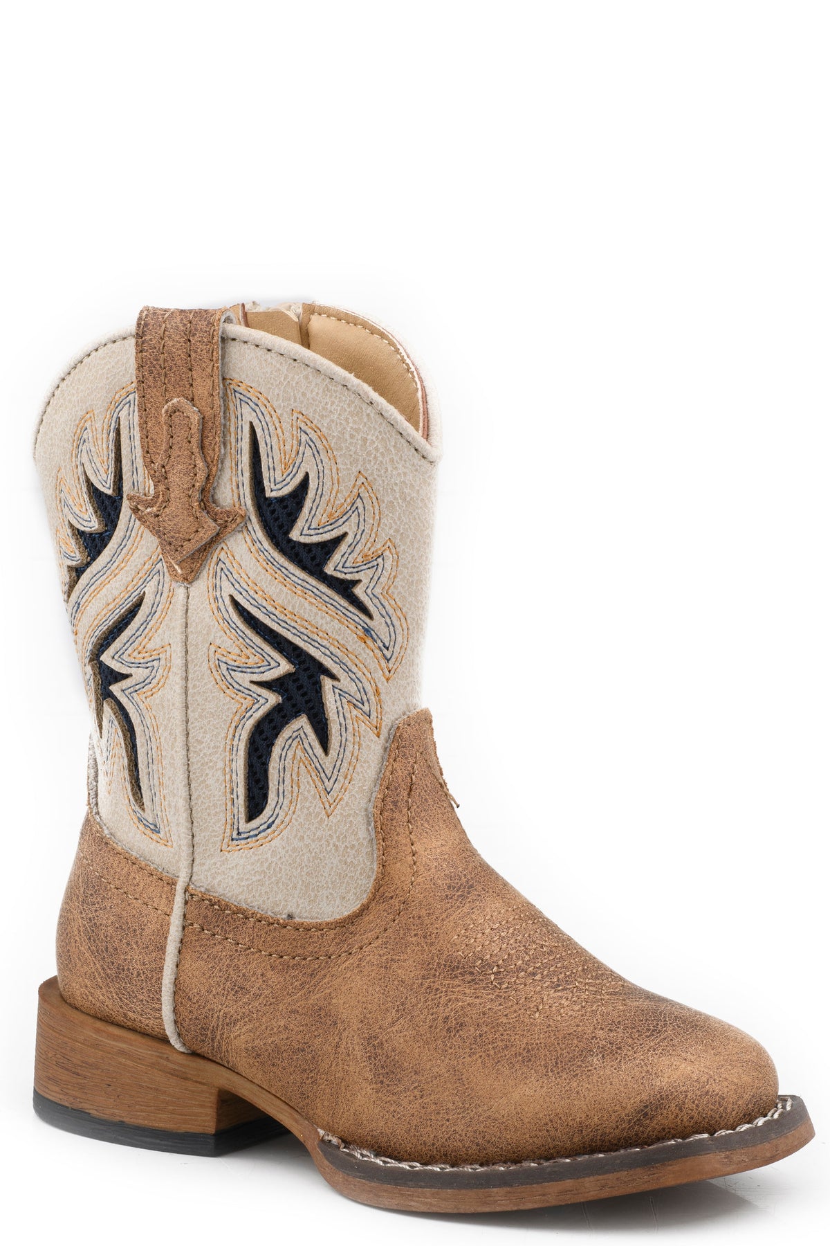 Toddlers Boys Roper Navy Mesh Western Draftmaster Boots