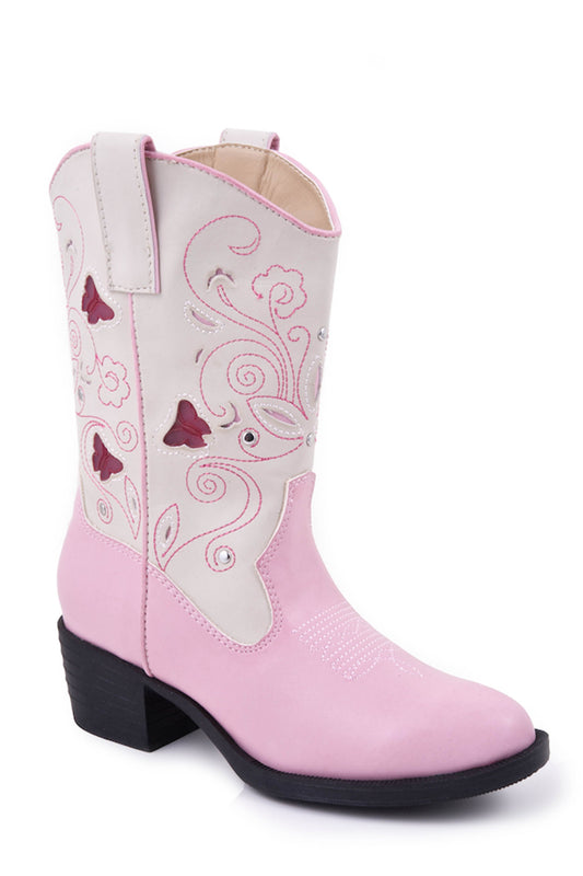 Little Girls Butterfly Pink And Creme