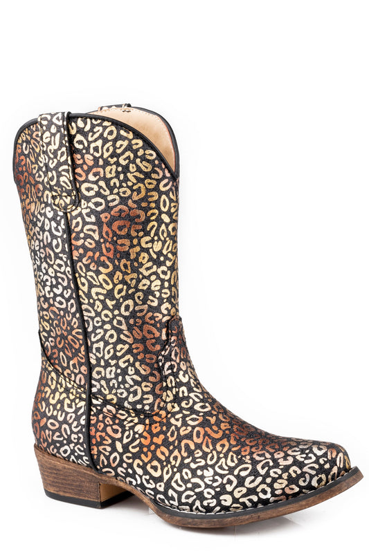 Little Girls Snip Toe All Over Leopard Print