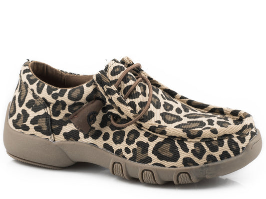 Little Girls Tan Leopard Canvas