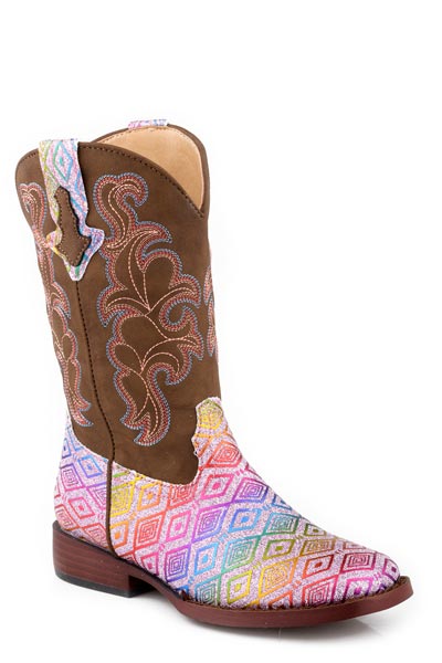 Little Girls Tan Shaft With Western Stitch