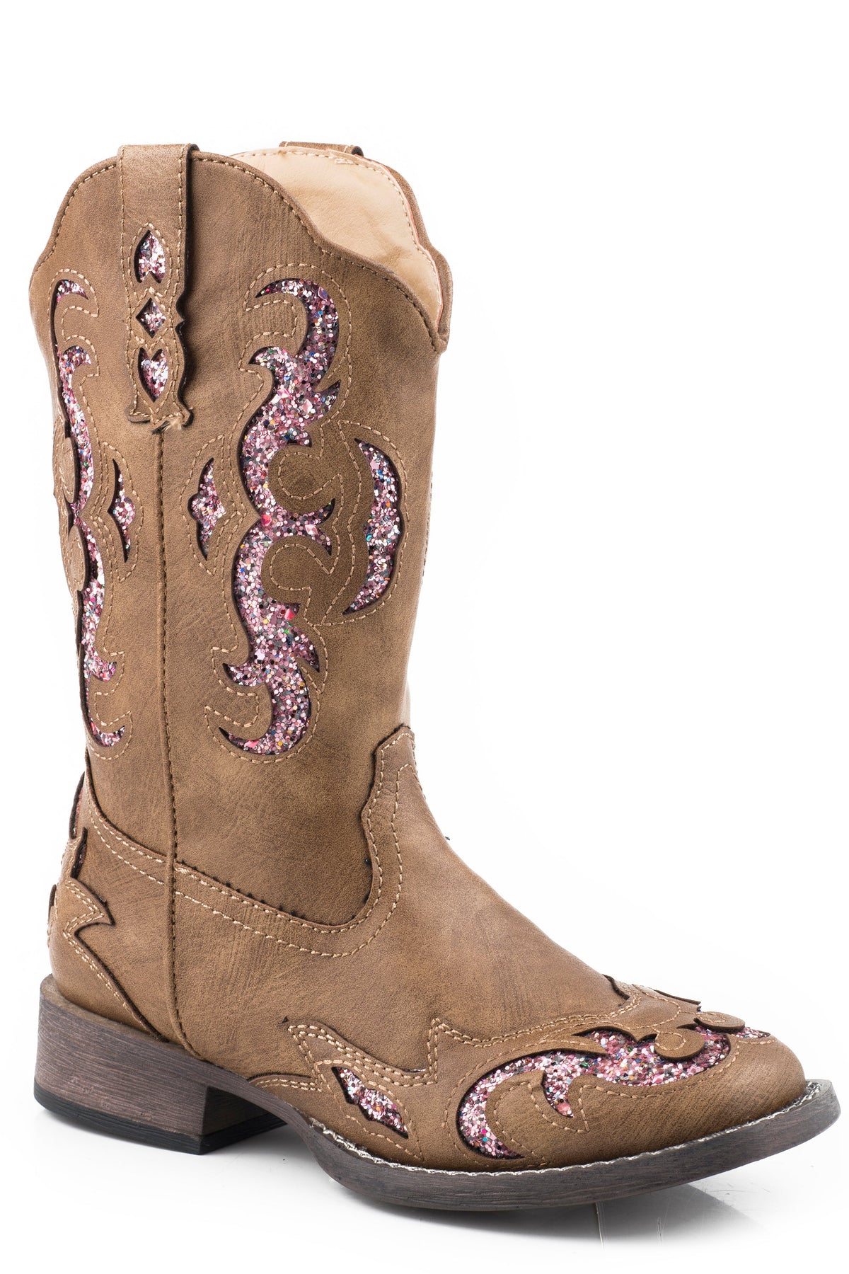 Little Girls Tan Tumbled Faux Leather