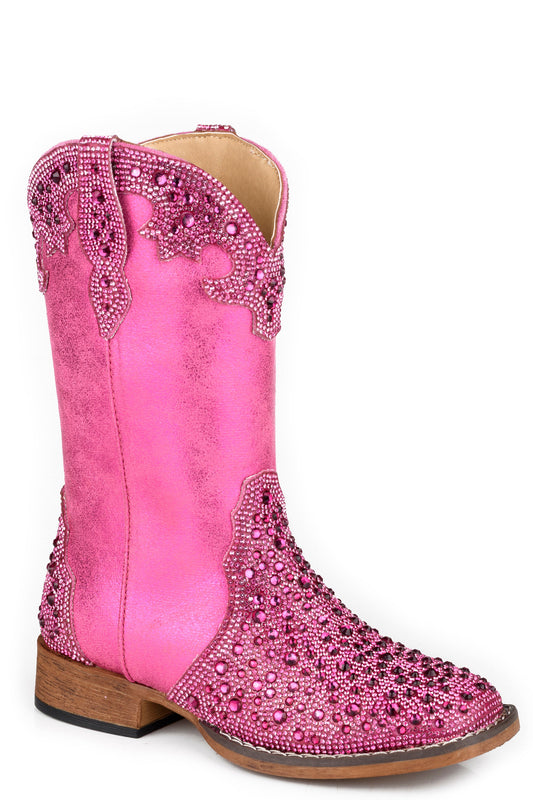 Little Kids Girls Roper Crystal Crown Starlit Boots