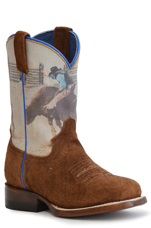Little Boys Brown Suede Leather Vamp