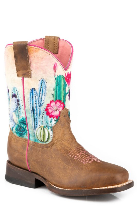 Little Girls Olied Tan Leather Vamp