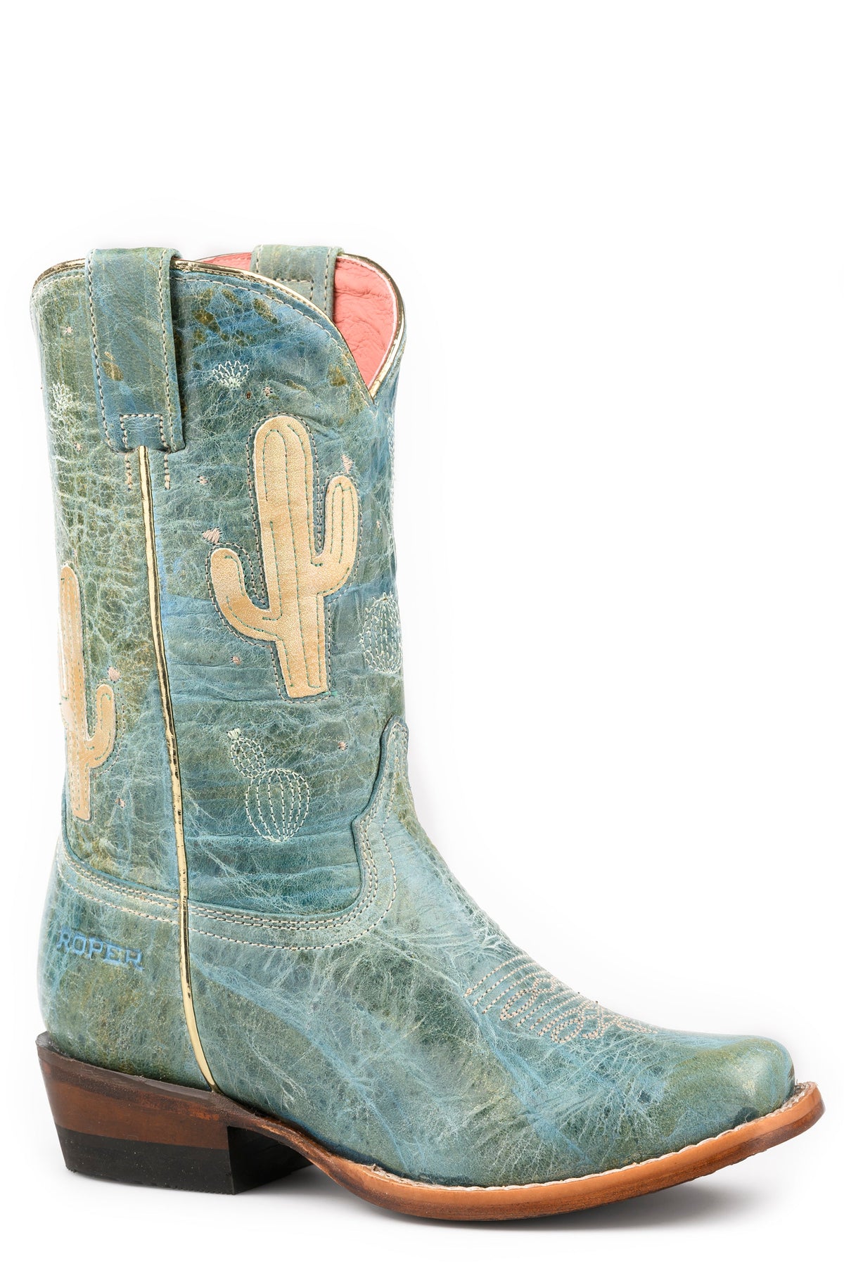 Little Kids Girls Roper Cactus Overlay Saquaro Boots
