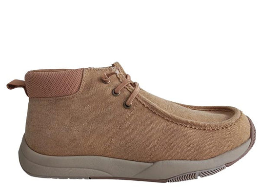 Mens Tan Canvas With Padded Collar