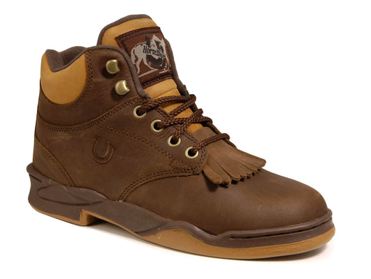 Mens Kiltie Horseshoe Crazy Horse Brown