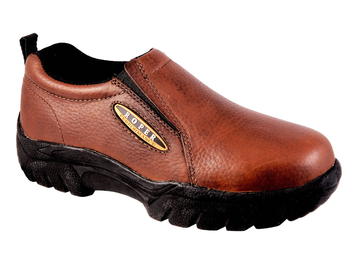 Mens Performance Slip On Bay Brown Tumbled Leather